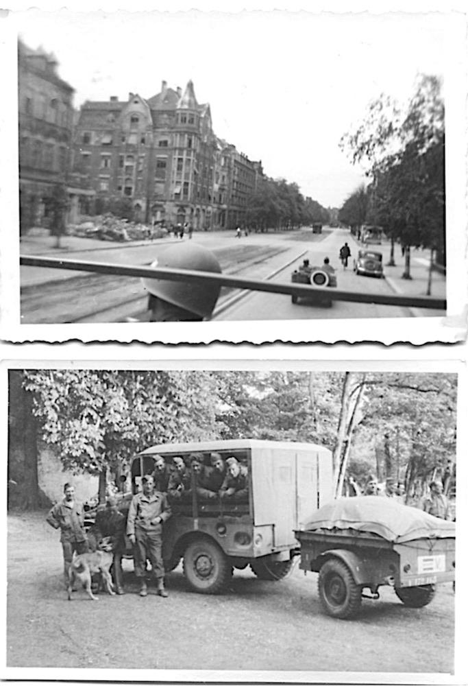 Jeep à Strasbourg juillet 1945