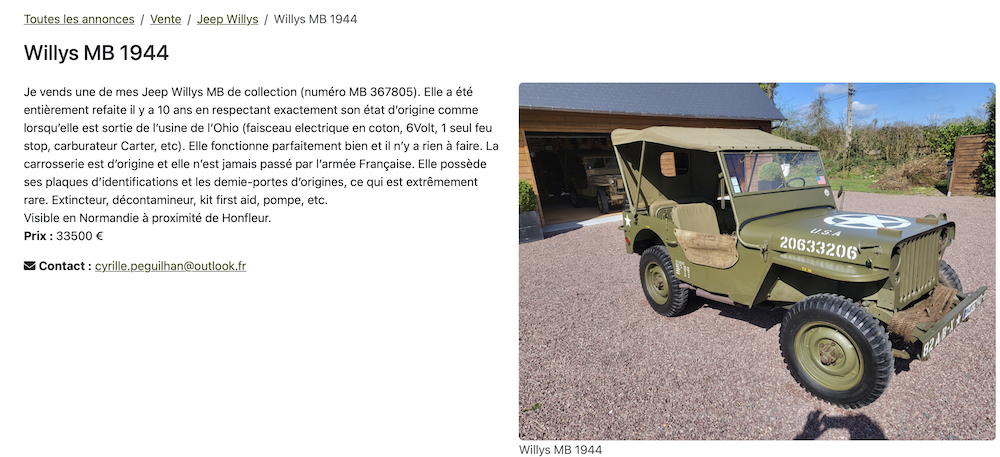 Annonce Jeep à Vendre 