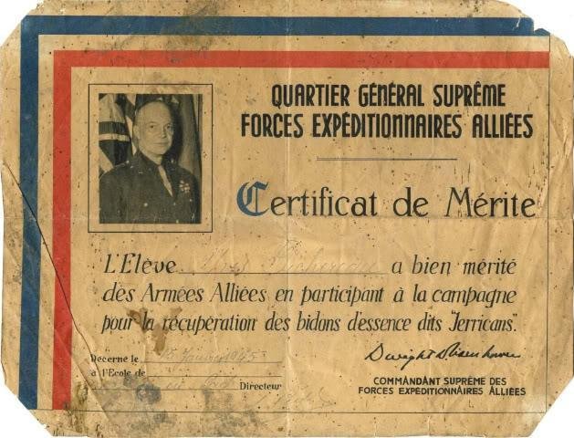 Certificat de Mérite Récupération Jerrican