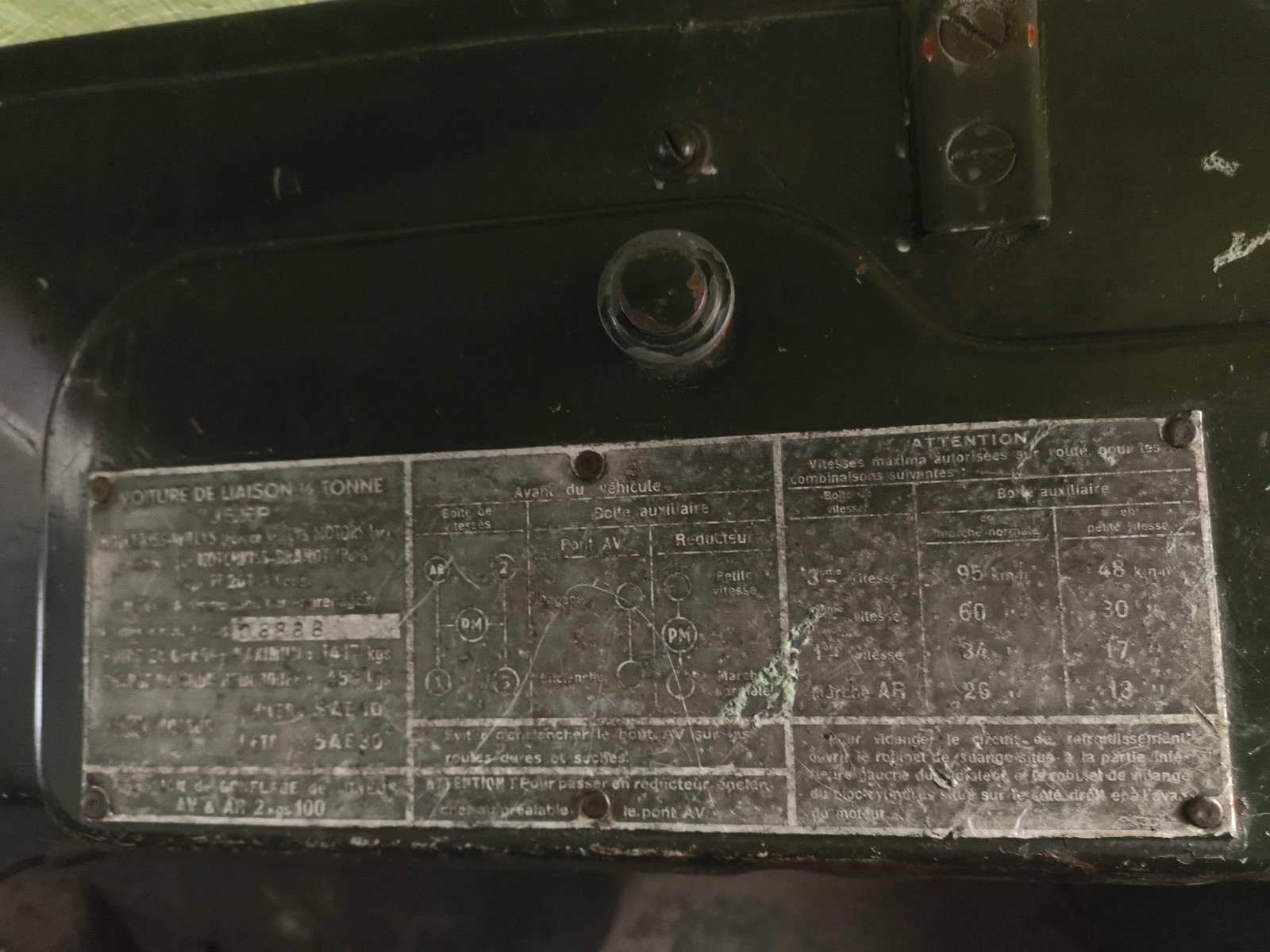 plaque boite à gant